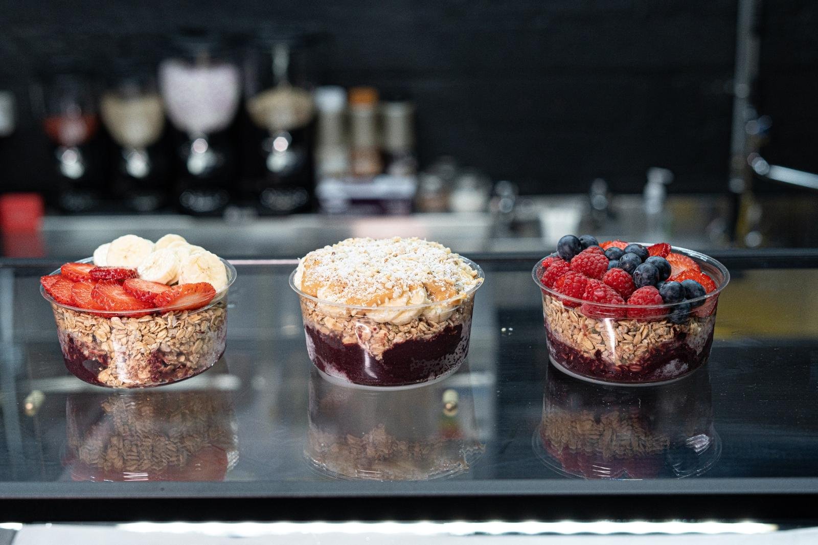 Acai bowls display